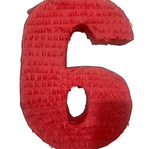 Handmade Solid Color Number Six Pinata