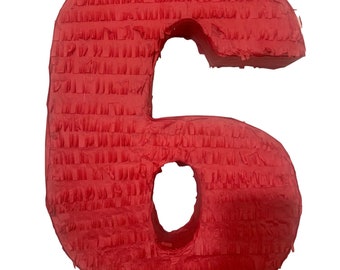 Handmade Solid Color Number Six Pinata