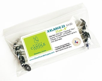 LX-22 Wicks - 25 pack wicks - For use with our Coconut and Soy Blends
