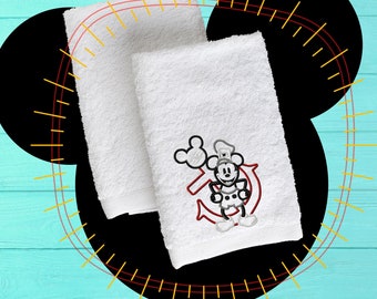 embroidered Mickey bathroom towel Mickey kitchen towel Mickey kitchen wedding gift Mickey bathroom theme Mickey kitchen theme
