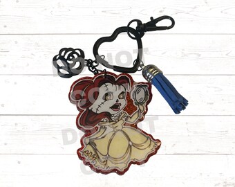 dead princess keychain dead mermaid acrylic keychain Halloween zombie keychain princess keychain fairy princess keychain spooky keychain