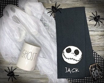 Jack hand towel embroidered hand towel Nightmare kitchen towel skeleton kitchen towel Jack bathroom skeleton kitchen decor