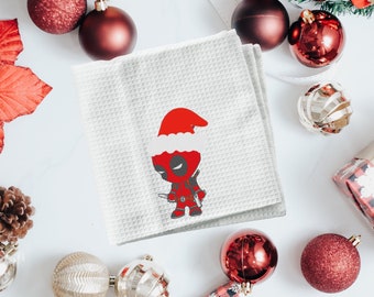 super hero hand towel Christmas hand towel embroidered kitchen towel funny super hero bathroom towel Christmas neighbor gift teacher gift