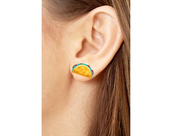 pendientes de taco pendientes hipoalergénicos pendientes de taco pendientes de plata esterlina pendientes de comida día de los muertos cinco de mayo pendientes