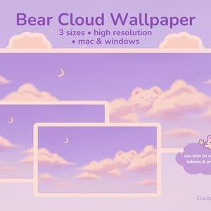 Bear Cloud Theme Desktop Wallpaper, Utra Wide, 16 x 9, 16 x 10, Tablet & Phone Wallpaper