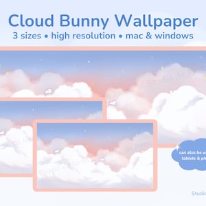 Cloud Bunny Theme Desktop Wallpaper, Ultra Wide, 16 x 9, 16 x 10, Tablet & Phone Wallpaper