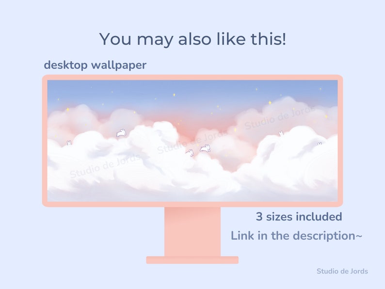 Cloud Bunny Theme Desktop Wallpaper Organizer Folder Icons - Etsy