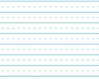 hand writing paper for sale Shape Clipart: Kindergarten Handwriting Paper with Light Blue Solid and Dashed Lines or "Broken Midline" - Digital Download SVG & PNG