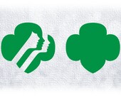 Shape Clipart Green Trefoil Solid Clover and Face Logo Emblem for Girl Scouts of America Brownies Daisies - Digital Download SVG PNG