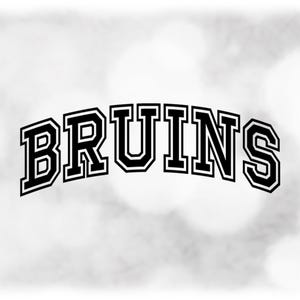 Sports Clipart: Black Bold Arched College Varsity Block Outline Style Team Mascot Name "Bruins"  - Digital Download svg png dxf pdf