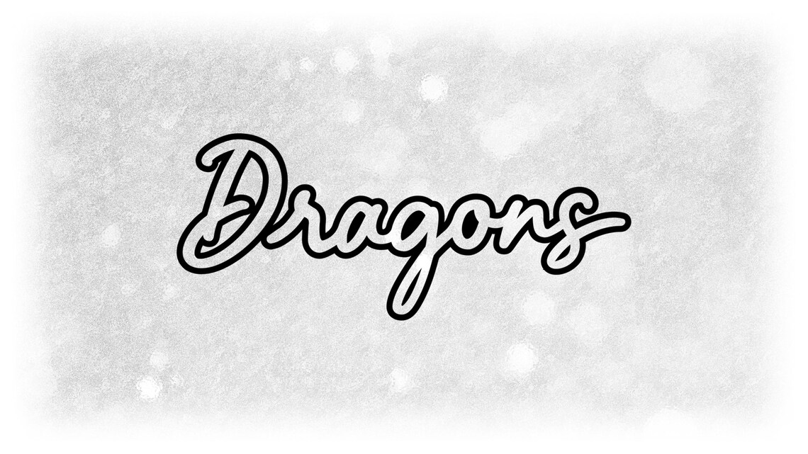 Sports Clipart: Script Cursive Style "dragons" Team Mascot Name Cutout ...