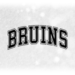 Sports Clipart: Black "Bruins" Team Mascot Name in College Varsity Outline Style - You Change Color - Digital Download svg png dxf pdf