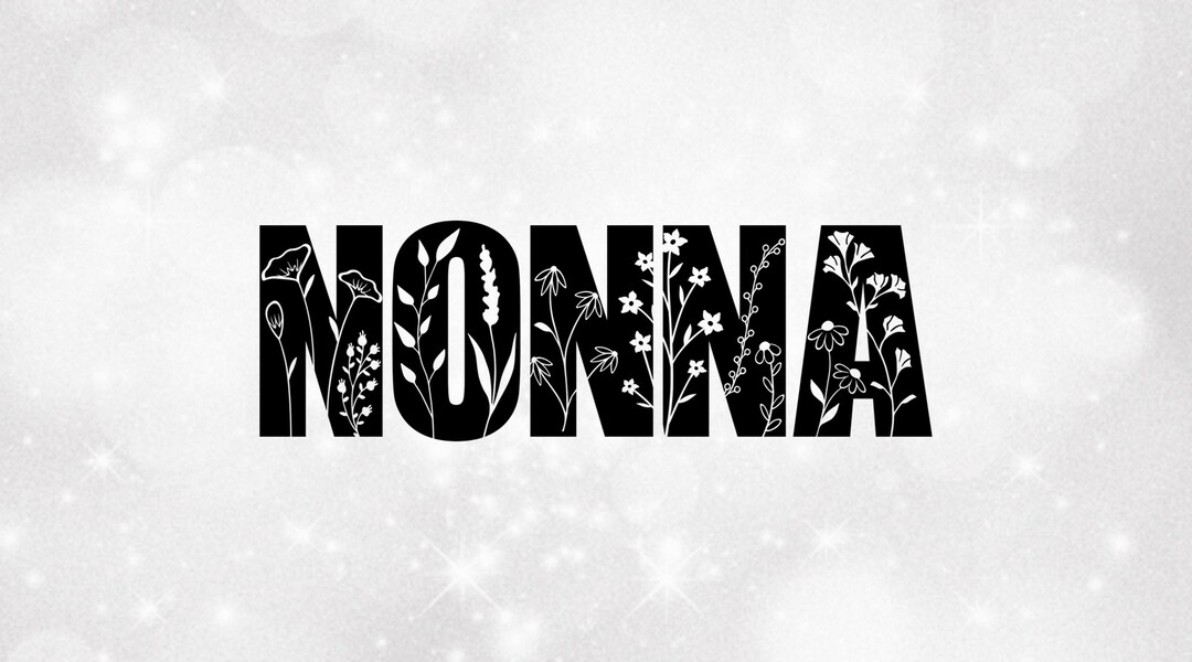 Nonna Text Cursive Family Clipart: Bold Black Style Word