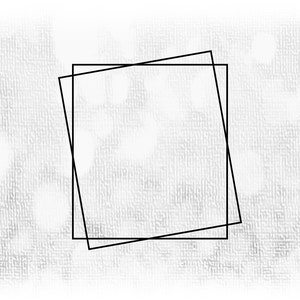 Shape Clipart Simple Easy Black Double Tilted Rectangle Frame Outline for Image Borders - Change Color Yourself - Digital Download SVG & PNG