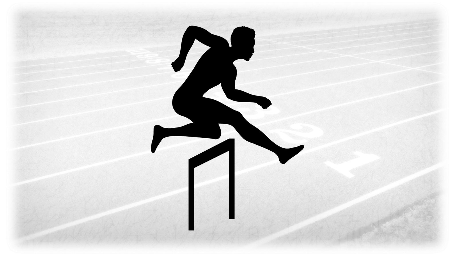 Sports Clipart: Black Track & Field Silhouette of Male/boy Hurdler ...
