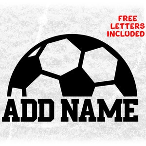 Sports Clipart: Half Bold Black Soccer Ball with Space Underneath to Personalize with Player or Team Name - Digital Download svg png dxf pdf