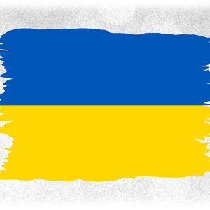 Clipart de geografia: bandeira esfarrapada azul e amarela da Ucrânia em escala com cores Pantone exatas, apoio contra a guerra - download digital SVG e PNG