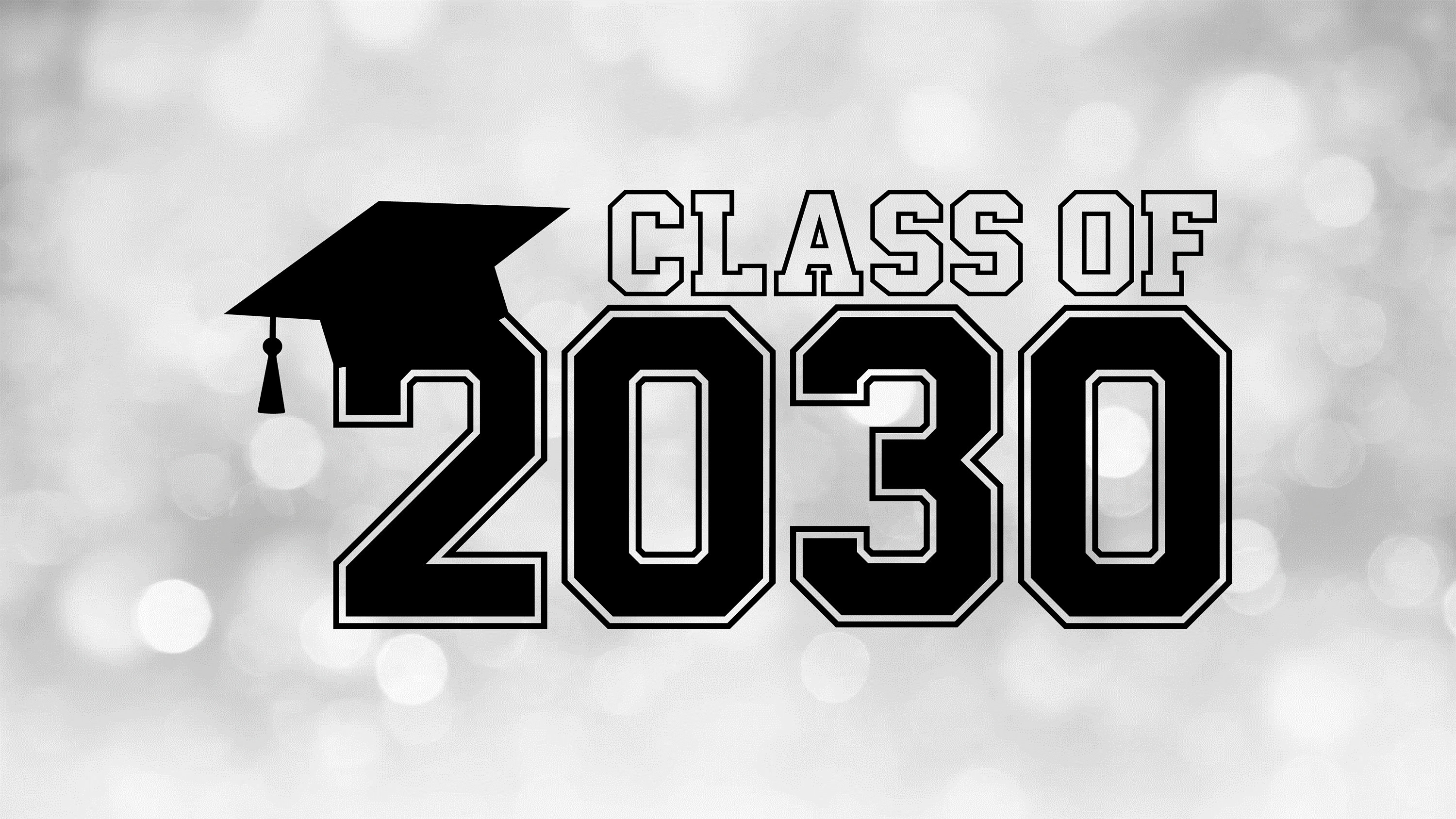 2030 Lettering Educational Clipart: Class of 2030 in Bold Black College Style Letters ...