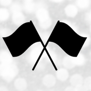 Sports Clipart: Black Crossed Guard / Winter Guard / Marching Band Flags to Twirl - Change Color Yourself - Digital Download svg png dxf pdf