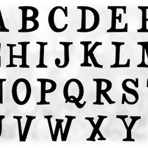 Word Clipart: Black Fun Quirky Alphabet Letter Templates Grouped on ONE Single Sheet - Digital Download SVG - NOT Installable Font File
