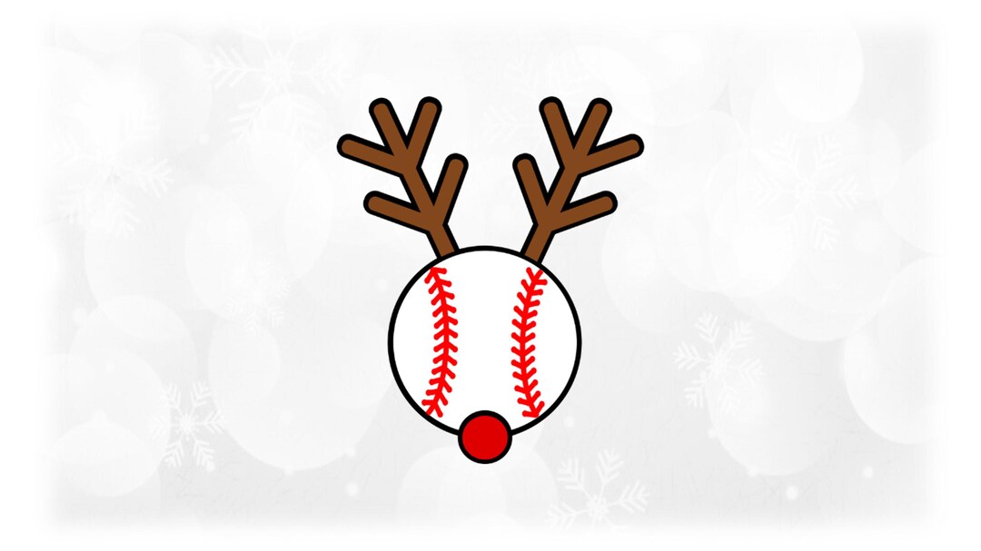 Holiday Clipart: Red and White Baseball With Brown Antlers and Red ...