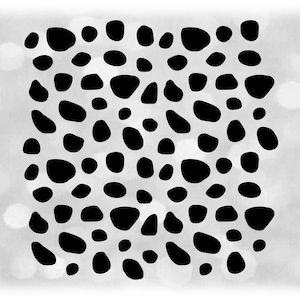 Animal Clipart: Black Dalmatian Spots Pattern / Sheet / Achtergrond voor Spotty Dog, Firehouse Dogs, 101 Dalmatians - Digitale download SVG/PNG