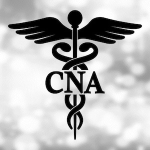 Medical Clipart: Black Medical Caduceus Symbol Silhouette with CNA for Certified Nursing Assistant Staff- Digital Download svg png dxf pdf