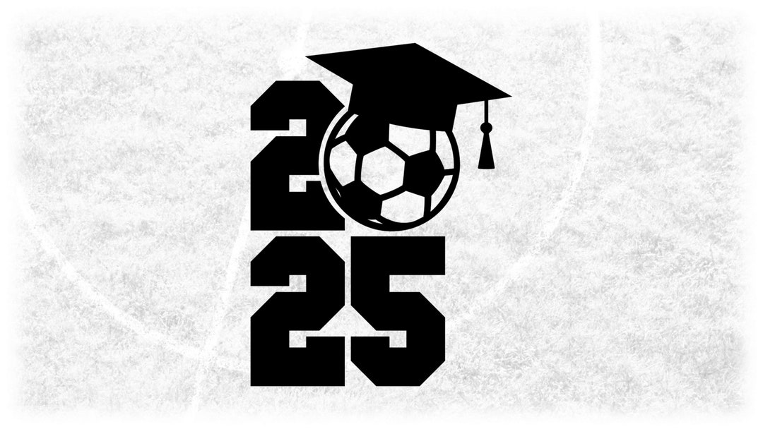 Educational Clipart Black Bold Year 2025 Varsity Style W/ Graduation