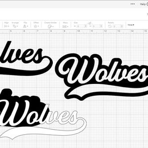 Wolves Words Cursive Sports Clipart: Value Pack Bundle of 3 for