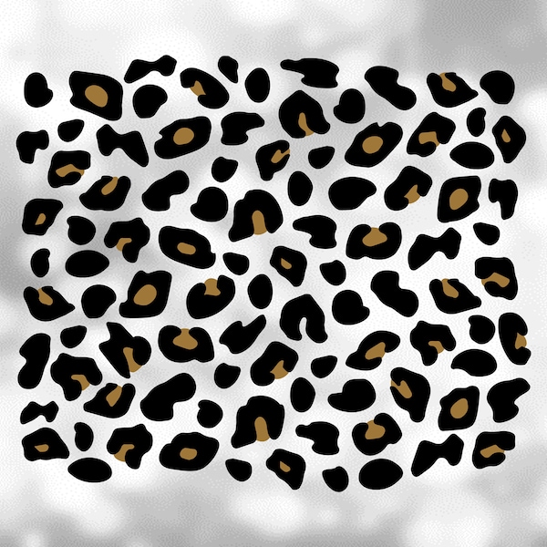 Shape Clipart: Patch of Black and Tan Leopard Skin or Cheetah Spots as a Background - Change Color Yourself - Digital Download SVG & PNG