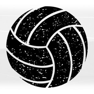 Sports Clipart: Round Black Distressed or Grunge Volleyball - Etsy