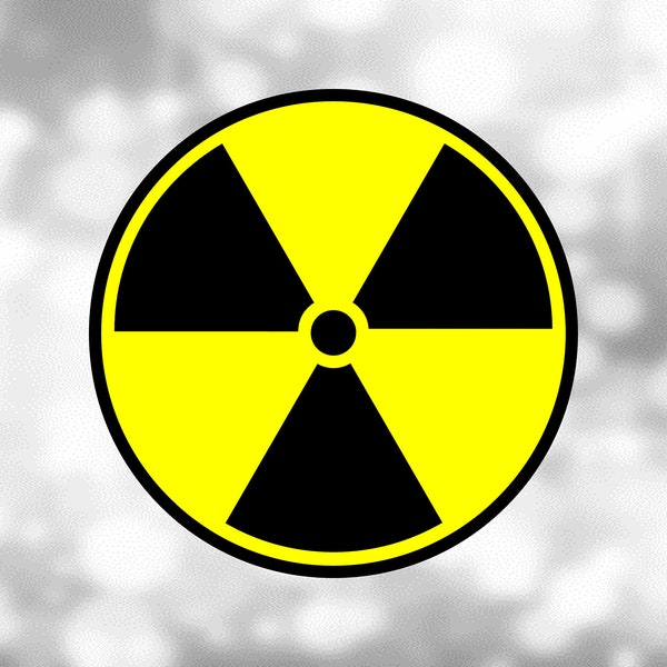 Medical Clipart: Black and Yellow Warning Symbol / Sign for Radiation Exposure/Hazard - Layered and Separate Pieces - Digital Download SVG