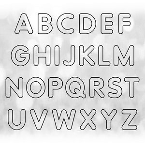 Insieme di lettere maiuscole con stencil in linea vettoriale