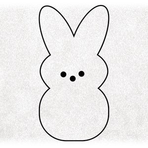 Holiday Clipart: Black Outline of Easter Bunny Treat Inspired by Peeps Change Color with Your Software, Digital Download svg png dxf pdf image 1