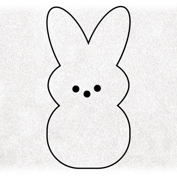 Holiday Clipart: Black Outline of Easter Bunny Treat Inspired by "Peeps" - Change Color with Your Software, Digital Download svg png dxf pdf