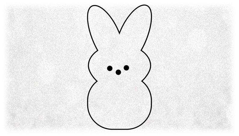 Holiday Clipart: Black Outline of Easter Bunny Treat Inspired by Peeps Change Color with Your Software, Digital Download svg png dxf pdf image 1