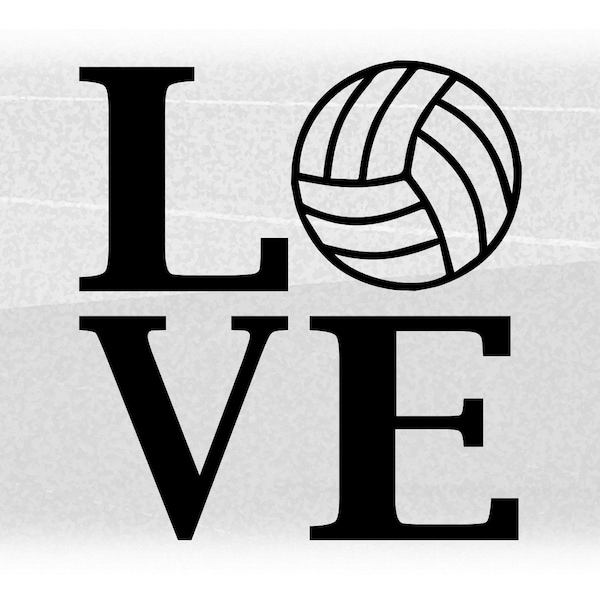 Sports Clipart: New York NY Style Word "LOVE" with Volleyball Instead of "O" - Change Color with Your Software - Digital Download svg & png