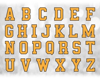 Sports Clipart: Alphabet Letter Templates Grouped on Single | Etsy