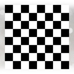Entertainment Clipart: Chess Game or Checkers Board with 8 by 8 Black Squares Layered on White Background - Digital Download svg png dxf pdf