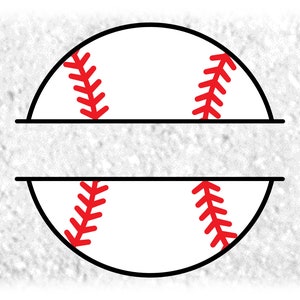 Sports Clipart: Black, White, and Red Split Baseball Name Frame with Space to Add Player Name / Team Name - Digital Download svg png dxf pdf