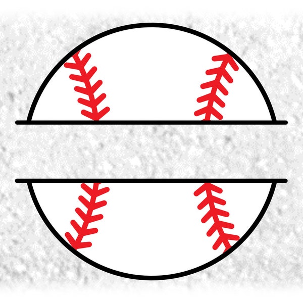 Sports Clipart: Black, White, and Red Split Baseball Name Frame with Space to Add Player Name / Team Name - Digital Download svg png dxf pdf