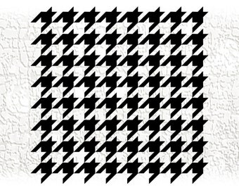 Shape Clipart: Sheet of Black Houndstooth Plaid Pattern Background/Overlay - Also Used by Alabama Crimson Tide - Digital Download SVG & PNG