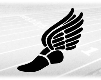 Sports Clipart: Black Wing Running Shoe from Mercury/Hermes to Symbolize "Track & Field" Sport and Events - Digital Download svg png dxf pdf