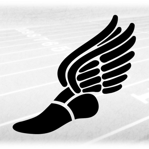 Sports Clipart: Black Wing Running Shoe from Mercury/Hermes to Symbolize "Track & Field" Sport and Events - Digital Download svg png dxf pdf