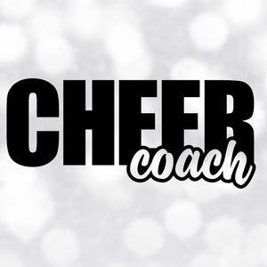 Sports Clipart: Black Bold Word "cheer" With Script Word "coach" Cutout ...