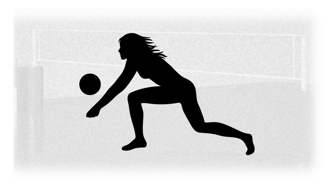 Sports Clipart Black Volleyball Player / Passer /libero Silhouette for