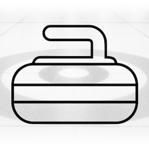 Sports Clipart: Simple Black Outline of Curling Stone with Handle and Striking Band for Curlers and Fans - Digital Download svg png dxf pdf