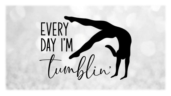 Sports Clipart: Black Gymnastics Silhouette in Handspring Tumbling Pose  With Words every Day I'm Tumblin' Digital Download SVG & PNG -  Canada