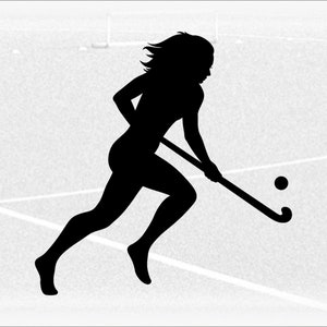 Sports Clipart: Black Field Hockey Female Silhouette with Stick for  Players, Teams, Coaches, Parents - Digital Download svg pnd dxf pdf