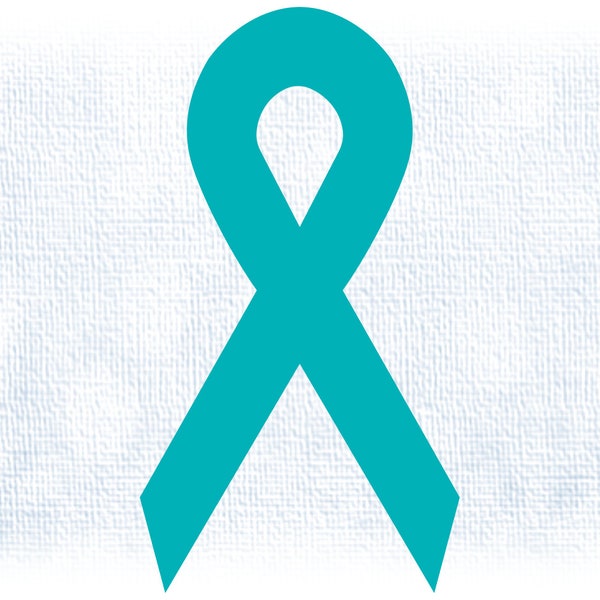 Clipart for Causes: Teal Awareness Ribbon - Mental Health, Panic/Anxiety, PTSD, OCD, Ovarian Cancer, Tourette's - Digital Download svg/png